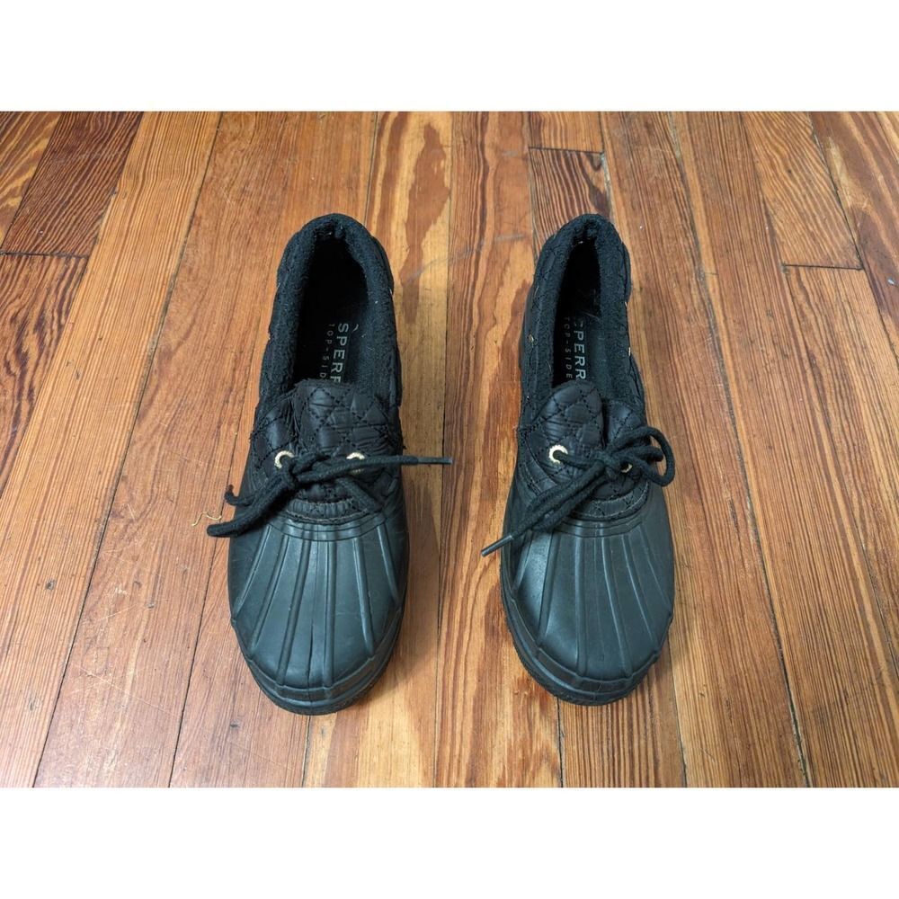 Sperry Top-Sider Black Rubber Low Duck Boots Shoes STS95272 Waterproof 6.5